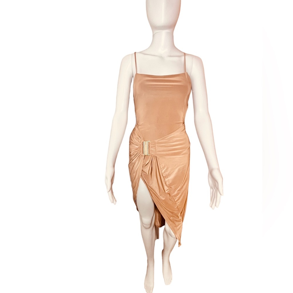 JLUXLABEL Tan Bodysuit/skirt Set